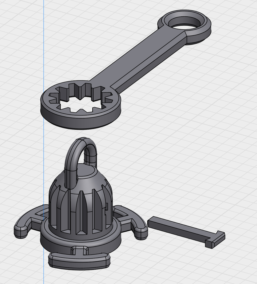 Detail of tri-wing hanger